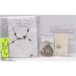 LOT OF 3 NECKLACES, ONE WITH GEODE PENDANT, ONE