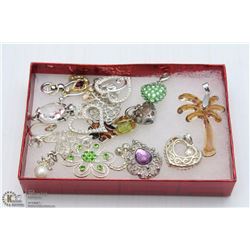 BOX FILLED WITH VINTAGE PENDANTS