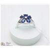 Image 1 : 177-BLUE SAPPHIRE RING .925 STERLING SILVER