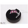 Image 1 : 163-RED RUBY & CZ  RING .925 STERLING SILVER