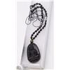 Image 1 : 144-NATURAL OBSIDIAN CRYSTAL BUDDHA NECKLACE