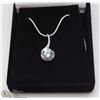 Image 1 : 96-GENUINE BLUE TOPAZ &CZ.925 STERLING PENDANT