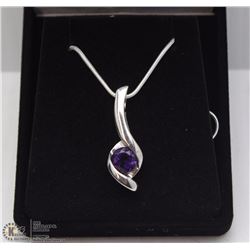 80-GENUINE AMETHYST .925 STERLING SILVER PENDANT