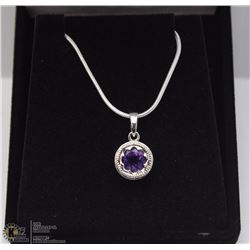 90-GENUINE AMETHYST .925 STERLING SILVER PENDANT