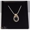 Image 1 : 112-GENUINE SAPPHIRE & CZ .925  PENDANT