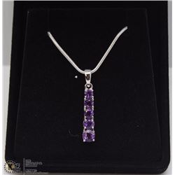 77-GENUINE AMETHYST .925 STERLING SILVER PENDANT