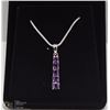 Image 1 : 77-GENUINE AMETHYST .925 STERLING SILVER PENDANT