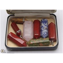 8 SEMI PRECIOUS STONE PENDANTS