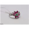 Image 1 : #89 RUBY,EMERALD,CZ RING