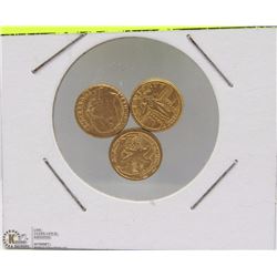 LOT OF 3 MINI GOLD COINS