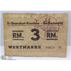 NAZI CONCENTRATION CAMP BUCHENWALD SS 3 MARK