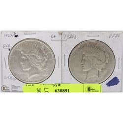 US 1923 & 1926 LIBERTY PEACE DOLLARS