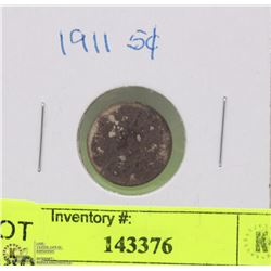 1911 CANADIAN SILVER NICKEL