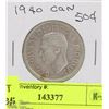 Image 1 : 1940 CANADIAN SILVER FIFTY CENT PIECE