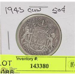 1943 CANADIAN SILVER FIFTY CENT PIECE