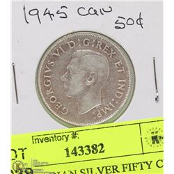 1945 CANADIAN SILVER FIFTY CENT PIECE
