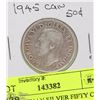 Image 1 : 1945 CANADIAN SILVER FIFTY CENT PIECE