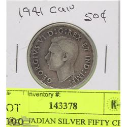 1941 CANADIAN SILVER FIFTY CENT PIECE
