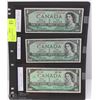 Image 1 : SHEET W/CANADA $1 BILLS - TWO 1954 BILLS
