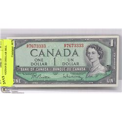 1954 CANADIAN $1 DOLLAR BILL
