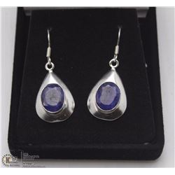 200-BLUE SAPPHIRE EARRINGS .925 STERLING SILVER