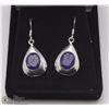 Image 1 : 200-BLUE SAPPHIRE EARRINGS .925 STERLING SILVER