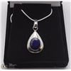 Image 1 : 199-BLUE SAPPHIRE PENDANT .925 STERLING SILVER