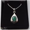 Image 1 : 195-GREEN EMERALD PENDANT .925 STERLING SILVER