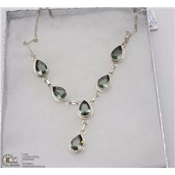 132-OLIVE TOURMALINE GEMSTONE NECKLACE