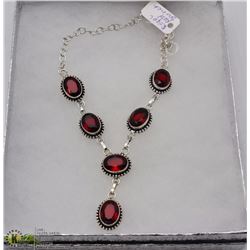 140-ROYAL RED GARNET GEMSTONE NECKLACE