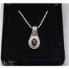 Image 1 : 107-GENUINE RED GARNET.925 STERLING SILVER PENDANT