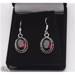142-ROYAL RED GARNET GEMSTONE EARRINGS