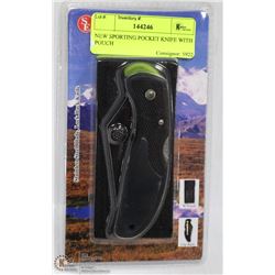 NEW SPORTING POCKET KNIFE WITH POUCH