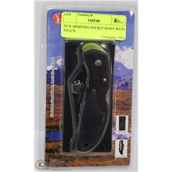 NEW SPORTING POCKET KNIFE WITH POUCH