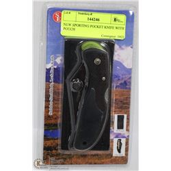 NEW SPORTING POCKET KNIFE WITH POUCH