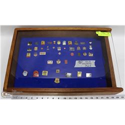 41 OLYMPIC PINS FRAMED DISPLAY