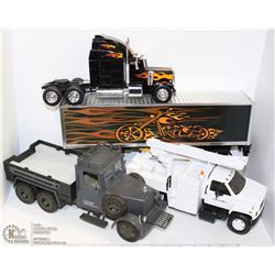 LOT OF 3 LARGE PLASTIC MODEL TRUCKS