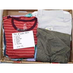 FLAT OF XL LADIES CLOTHES INCL 4 TSHIRTS, 1 BLOUSE