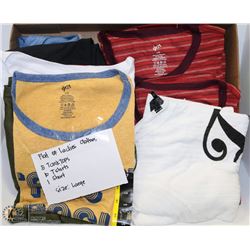 FLAT OF LARGE LADIES CLOTHES INCL 5 TANK TOPS, 10