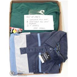 FLAT OF SMALL MENS CLOTHES INCL 1 LONG SLEEVE POLO