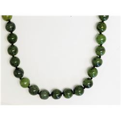 #1-STERLING SILVER NEPHRITE JADE NECKLACE