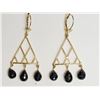 Image 1 : #2-14KT YELLOW GOLD BLACK SPINEL (12.00CT) EARRING