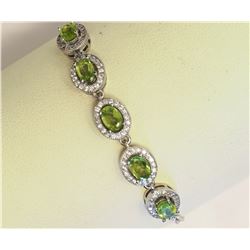 #3-STERLING SILVER PERIDOT BRACELET