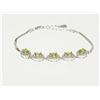 Image 2 : #3-STERLING SILVER PERIDOT BRACELET
