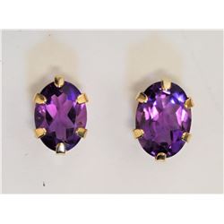 #8-10KT YELLOW GOLD AMETHYST (1.40CT) EARRINGS