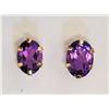 Image 1 : #8-10KT YELLOW GOLD AMETHYST (1.40CT) EARRINGS