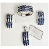 Image 1 : #13-STERLING SILVER SAPPHIRE (2.76CT) EARRING,