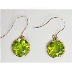 #14-14KT YELLOW GOLD PERIDOT (4.00CT) EARRINGS