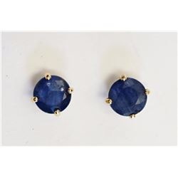 #16-10KT YELLOW GOLD BLUE SAPPHIRE EARRINGS