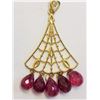 Image 1 : #17-14KT YELLOW GOLD RUBY (5.20) & DIAMOND PENDANT